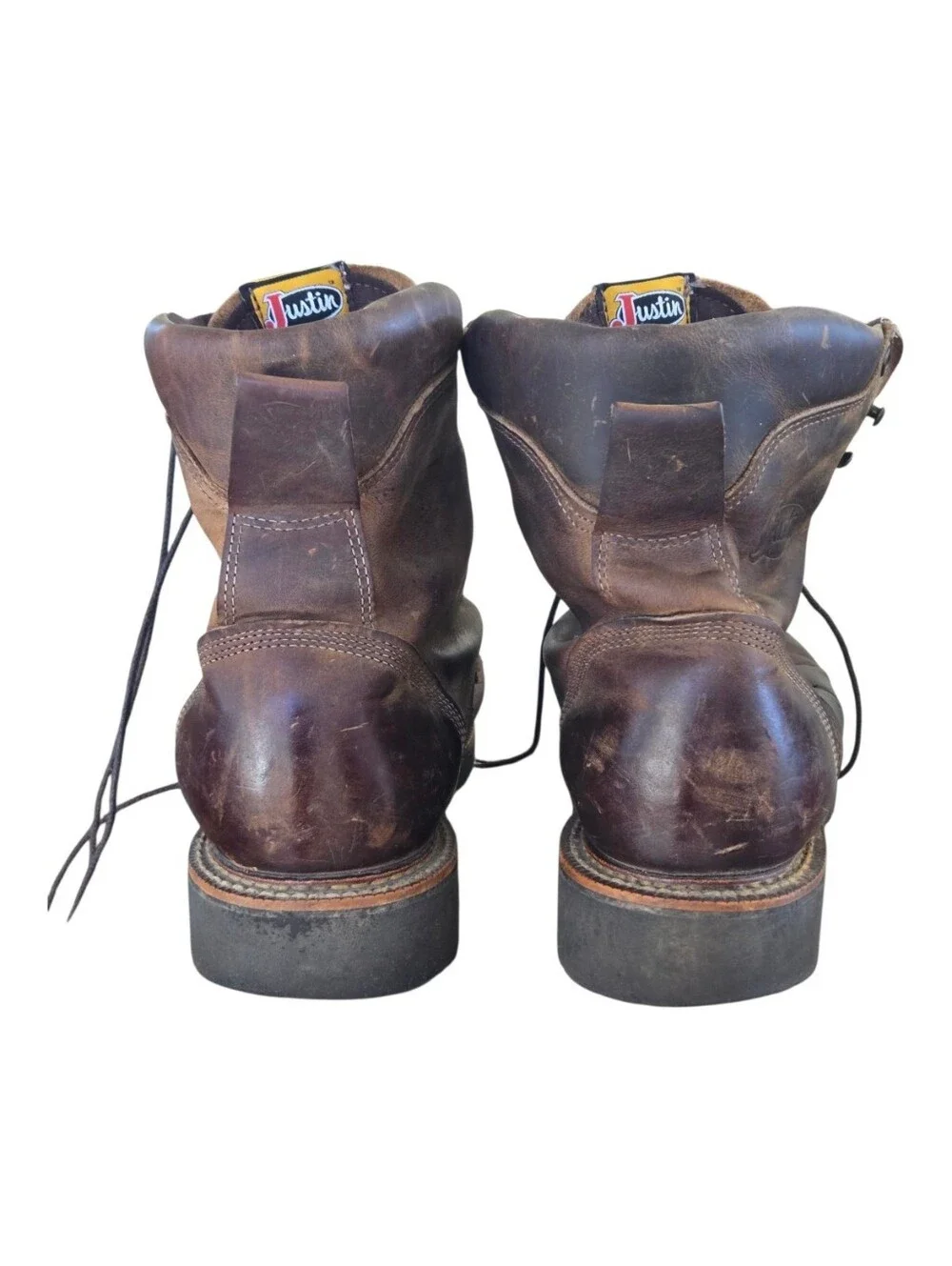 Justin J-Max Work Boots Men’s 440 Tan Gaucho, 8″ tall Made in the USA 12EE